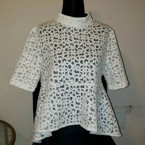 White beautiful  applique blouse
